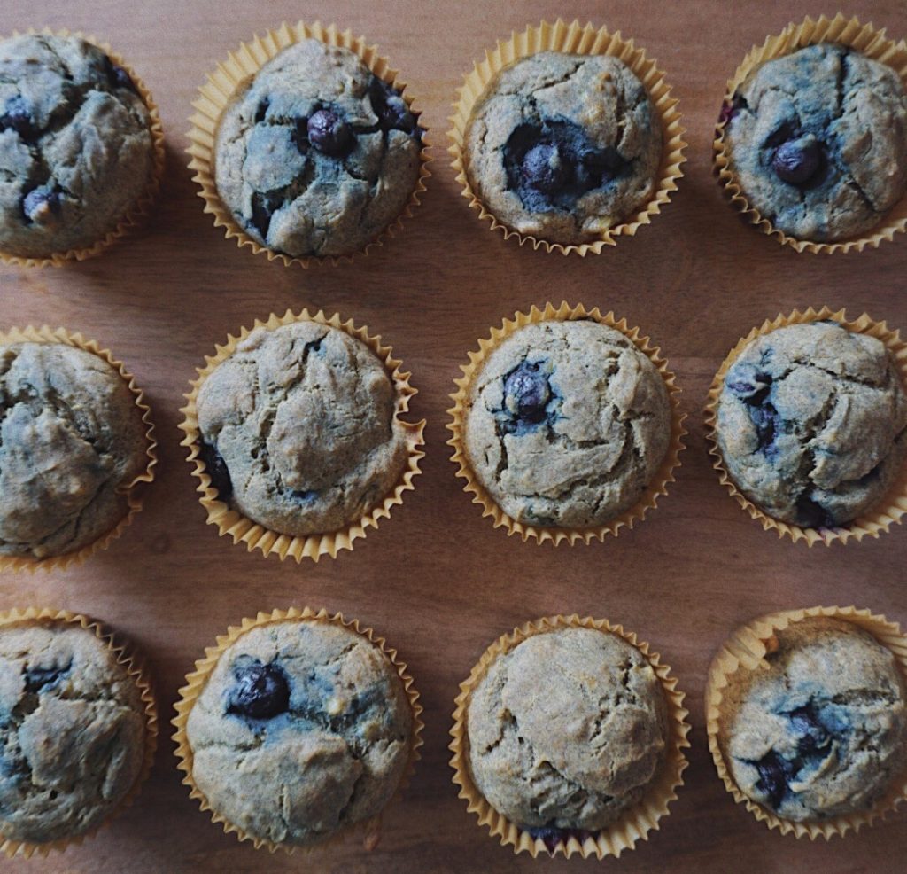 Delicious blueberry buckwheat banana bread muffins!