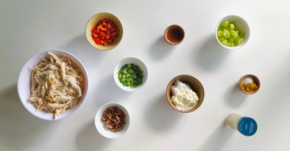 Low FODMAP Curried Chicken Salad simple ingredients.