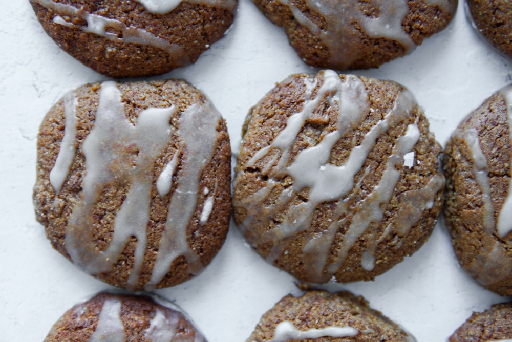 Soft, light and chewy lemon cardamom gingerbread cookies.