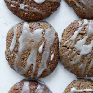 Soft, light and chewy lemon cardamom gingerbread cookies.