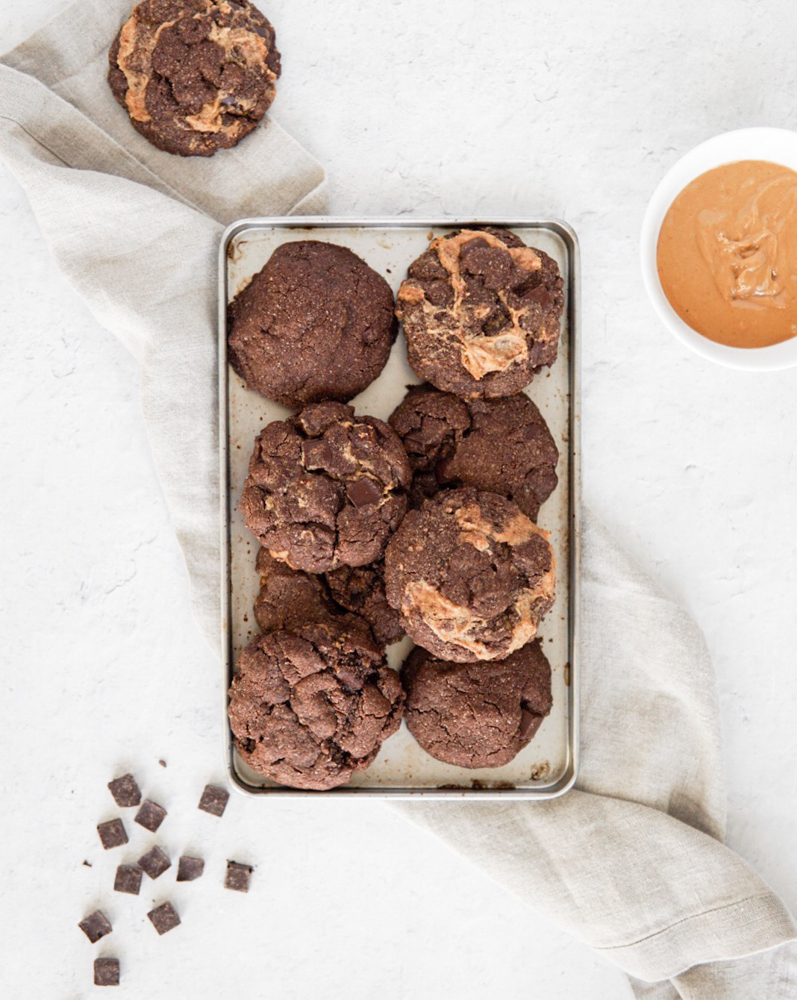 Double Chocolate Peanut Butter Swirl Cookies