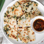 Low FODMAP, Whole30 & Paleo thin and crispy scallion pancakes.