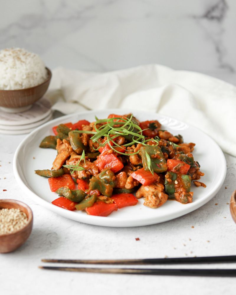 Quick & Simple Sambal Pepper Chicken - a stir fry.