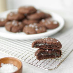 Salted caramel-filled chocolate cookies.