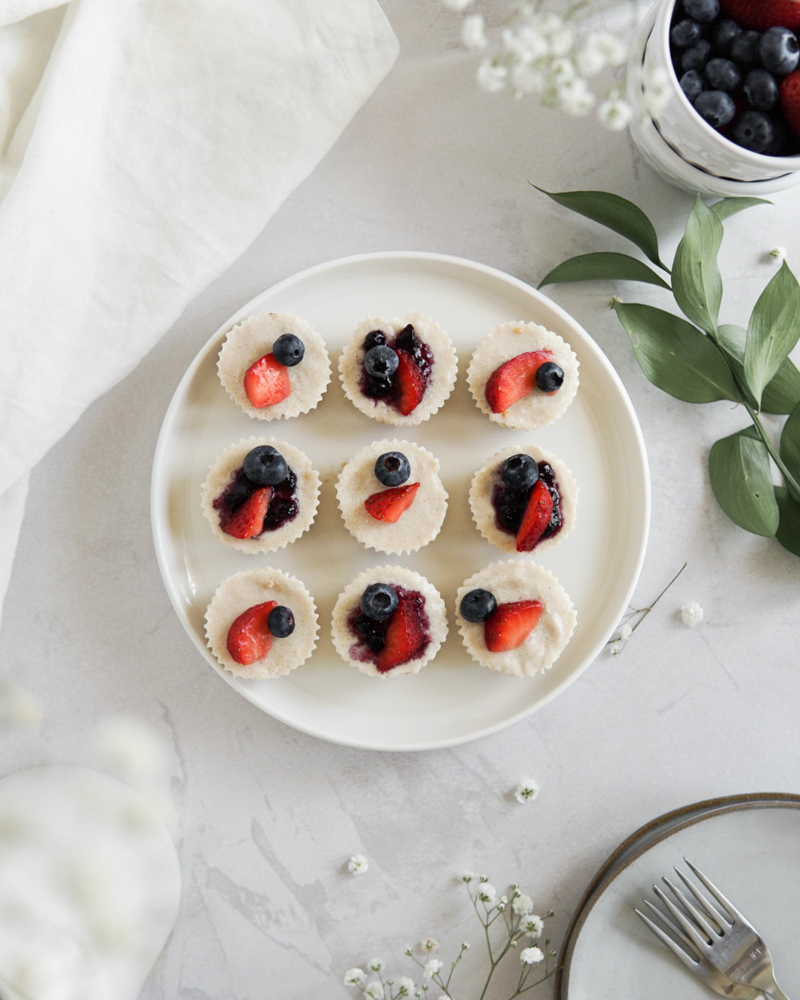 A Low FODMAP, dairy free, no-bake cheesecake bites, ready to eat.